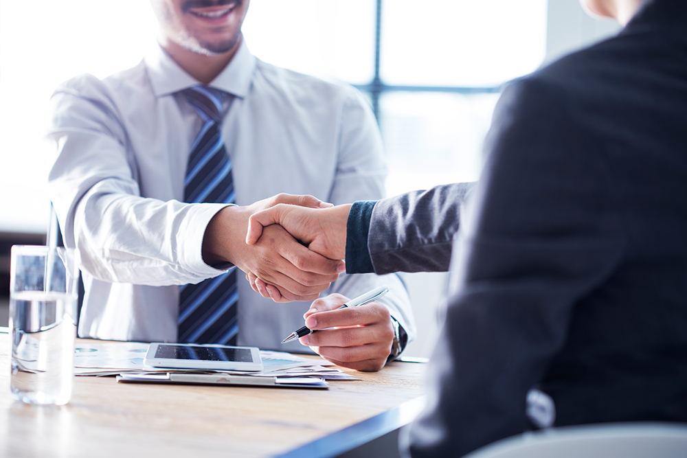 handshake in a meeting